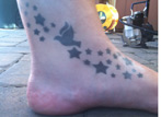 Airbrushed Foot Tattoo